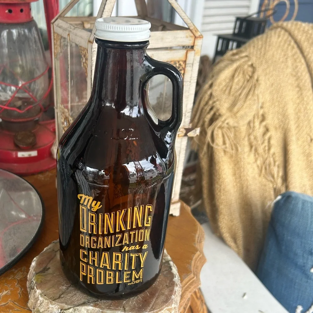 Vintage Brown Glass Jug with Handle